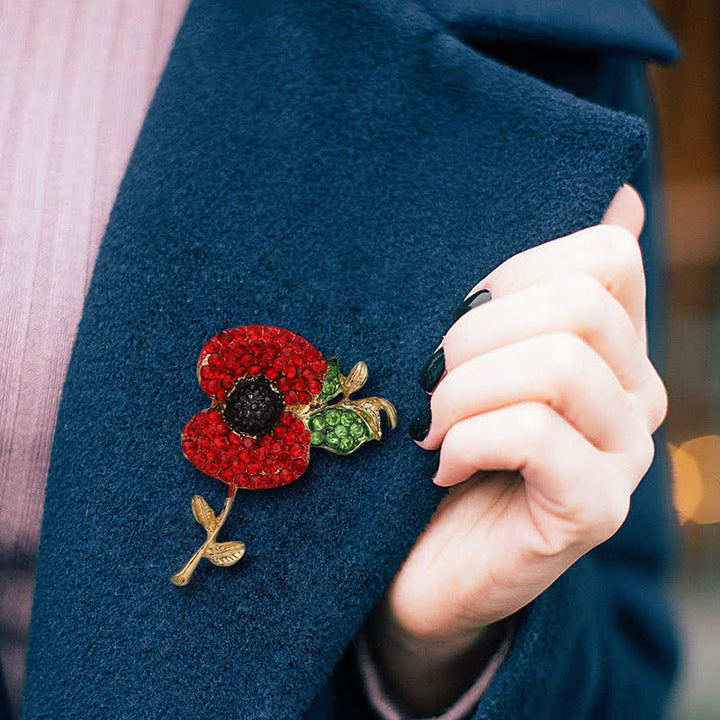 Frauen Lebendige Mohn Saflor Brosche