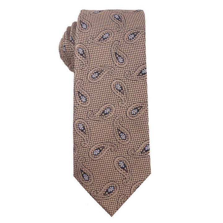 Herren's Britische Khaki Champagner Serie Krawatte - Paisley & Blume - image 4