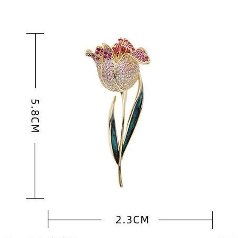 Damen Deep Love Tulip Brosche