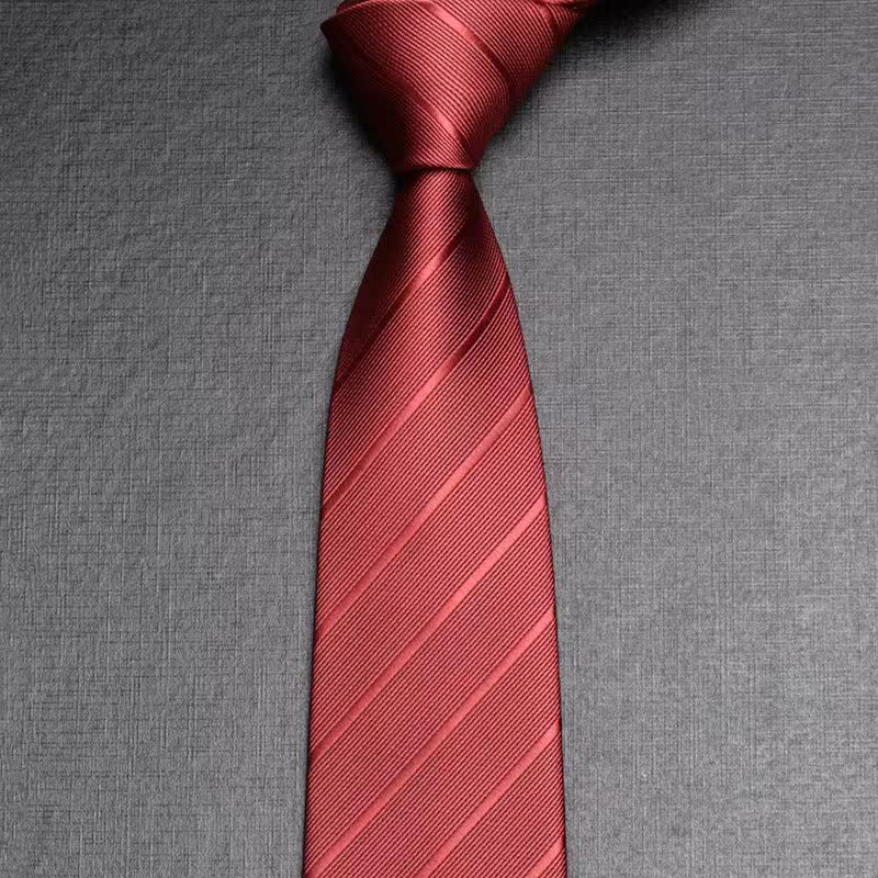 Herren-Krawatte aus dunkel gefärbtem Köperstoff - Rot - image 5