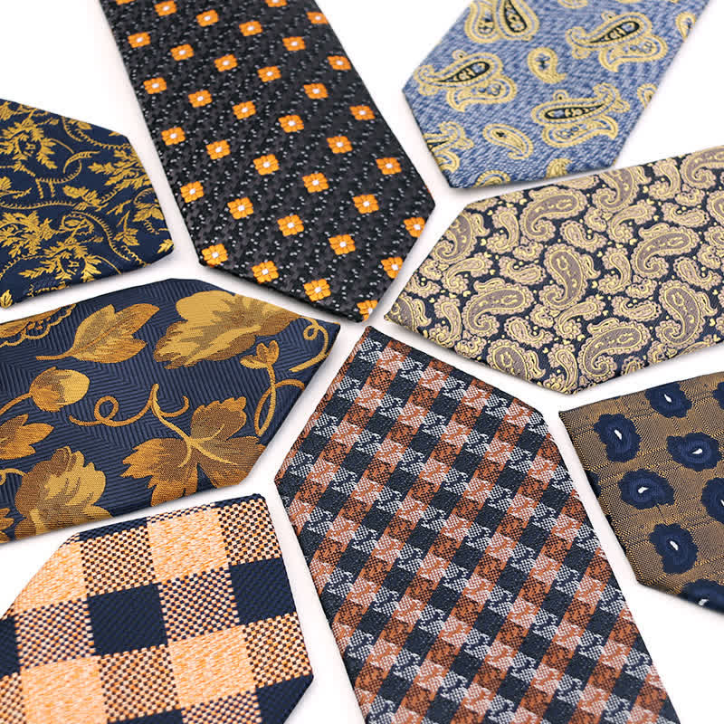 Gold-orangefarbene Paisley-Krawatte für Herren 