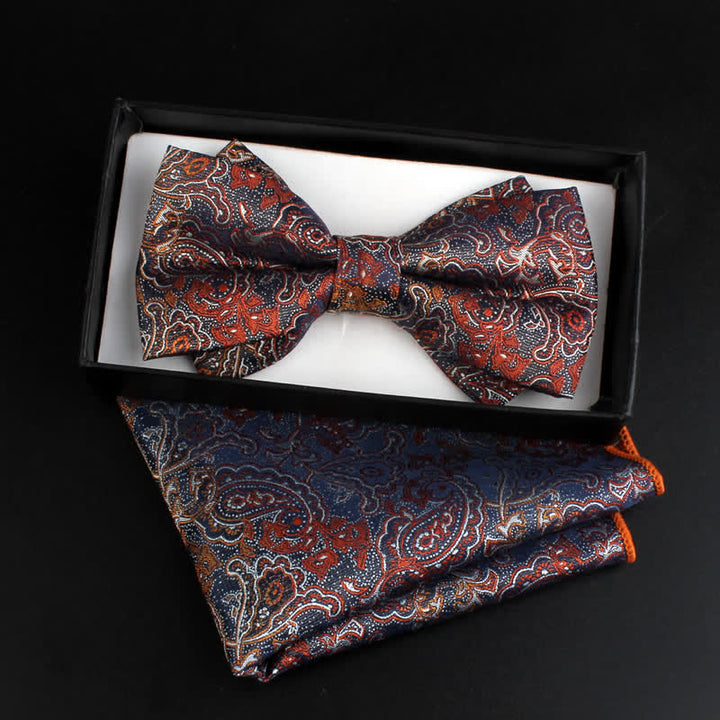 2er-Set Neoklassische Paisley-Blumen-Fliegen für Herren