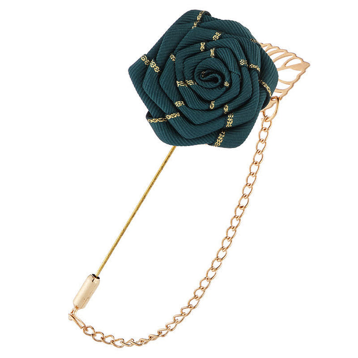 Florale Kamelienkette Brosche für Männer