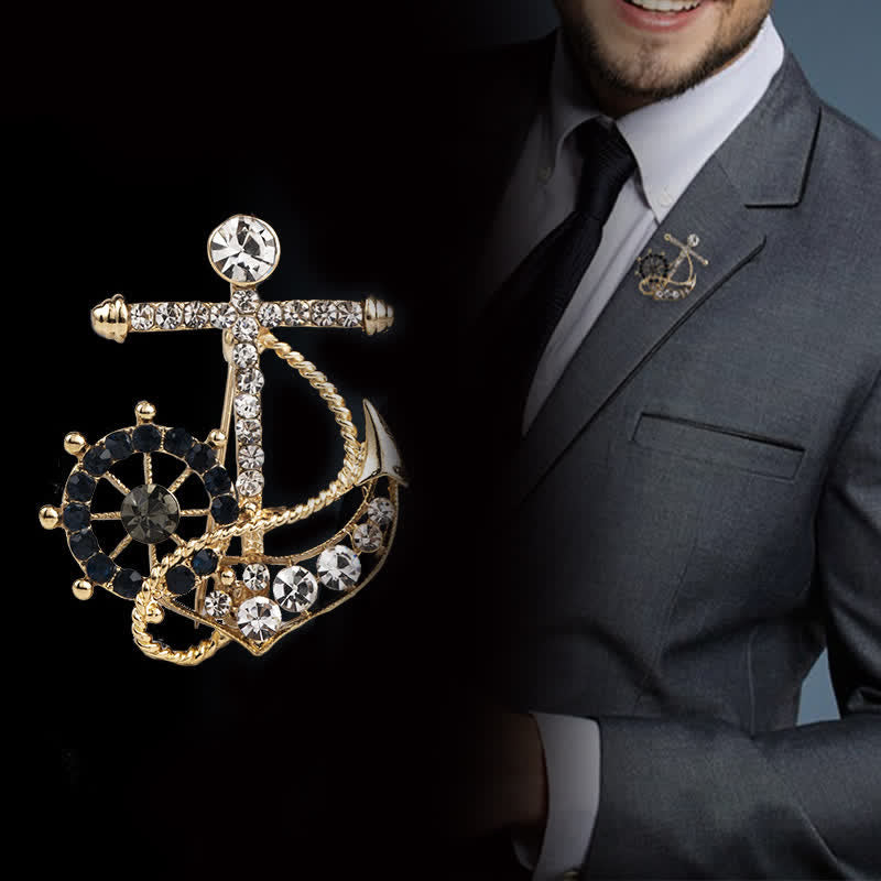 Herren-Brosche mit Ankermotiv „Helmsman“ - image 1