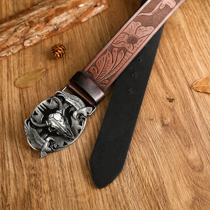 Herren Vintage Bull &amp; Dual Eagles Ledergürtel
