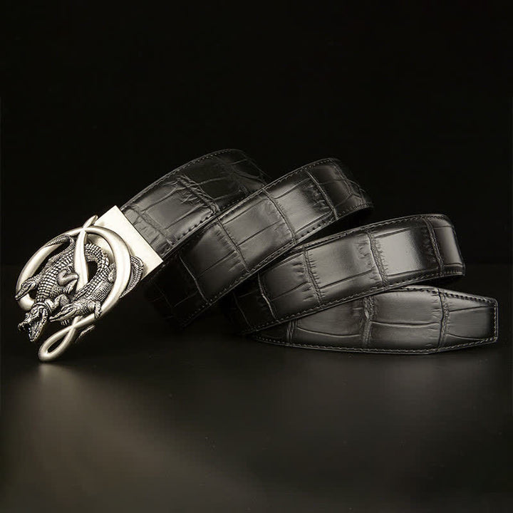 Herren Krokodilschnalle Alligator-Muster Ledergürtel