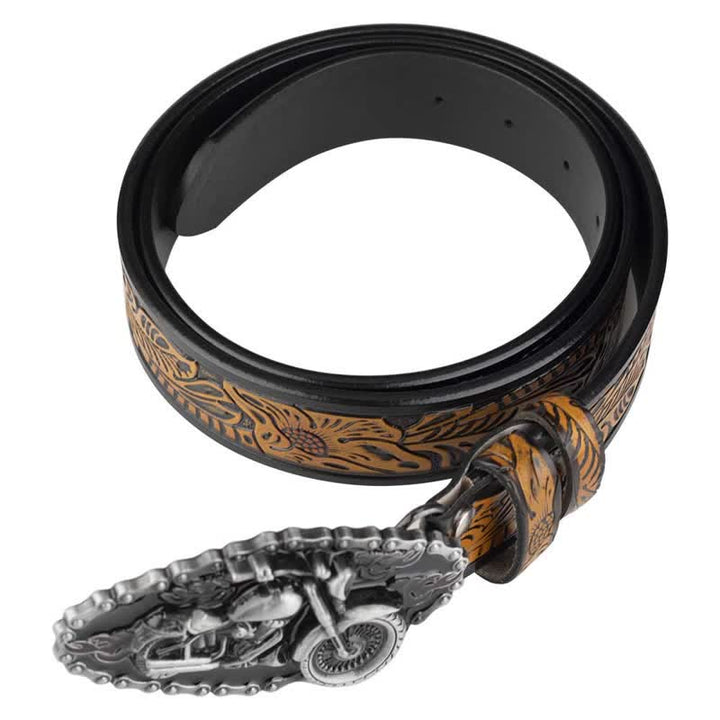 Herren Punk Rock Motorrad Biker Ledergürtel