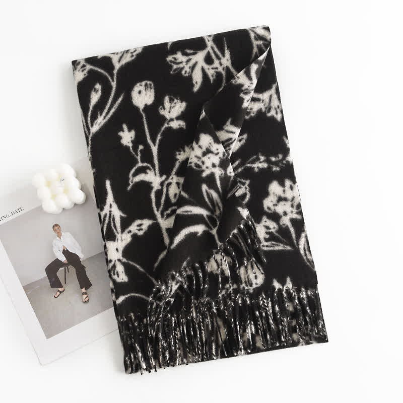 Damen Crema Süßblumiger Botanischer Schal
