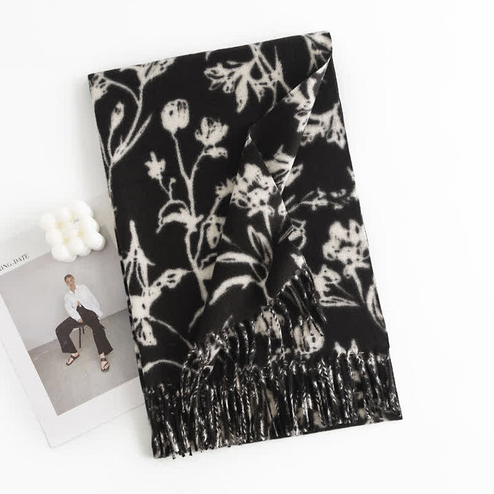 Damen Crema Süßblumiger Botanischer Schal