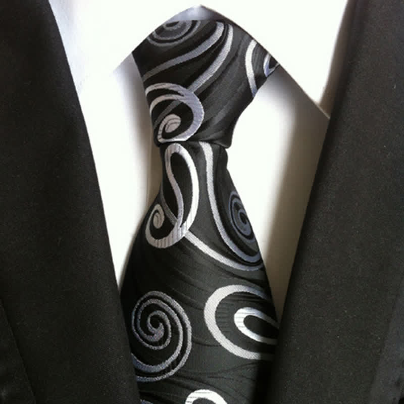 Herren Paisley Krawatte mit Hurrikan-Muster - Schwarz - image 0