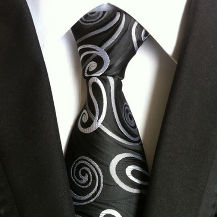 Herren Paisley Krawatte mit Hurrikan-Muster - Schwarz - image 0