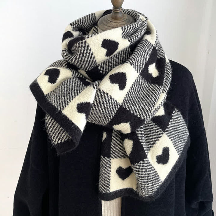Doppelseitiger Chunky Love Karoschal für Damen