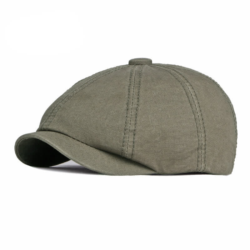 Lässige einfarbige Baumwoll-Tagesbarettkappe - Armeegrün - Verstellbar (etwa 21 5/8"-23 5/8") - image 14