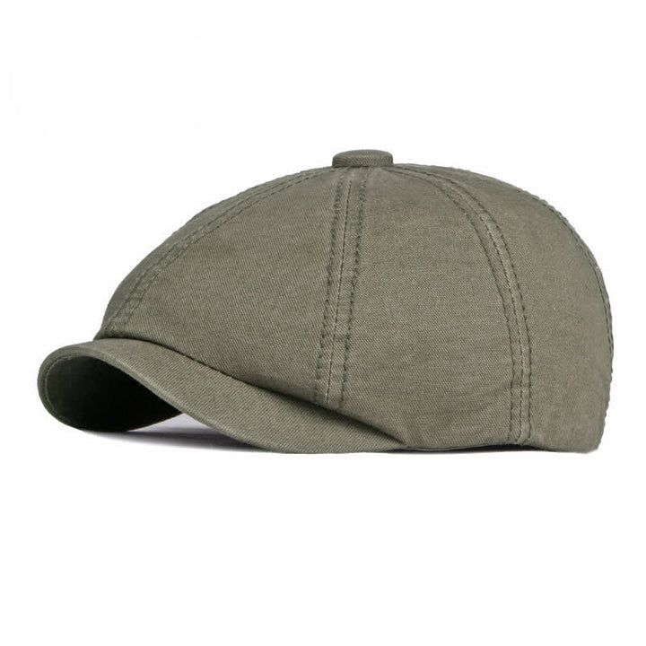 Lässige einfarbige Baumwoll-Tagesbarettkappe - Armeegrün - Verstellbar (etwa 21 5/8"-23 5/8") - image 14