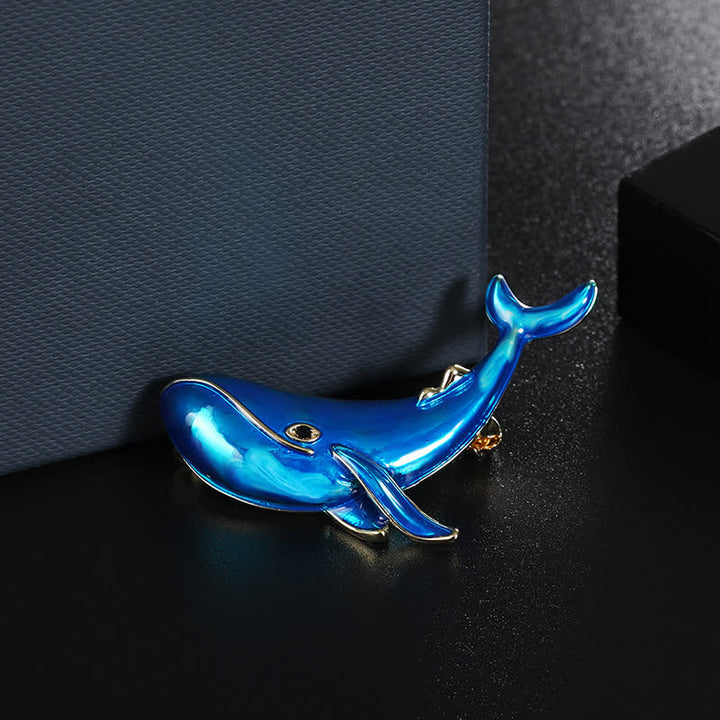Blaue-Wal-Brosche für Frauen