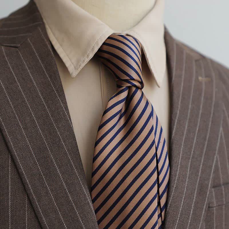 Krawatte der Serie 'Coffee Colors' mit Streifen und Paisley-Muster für Herren - image 0