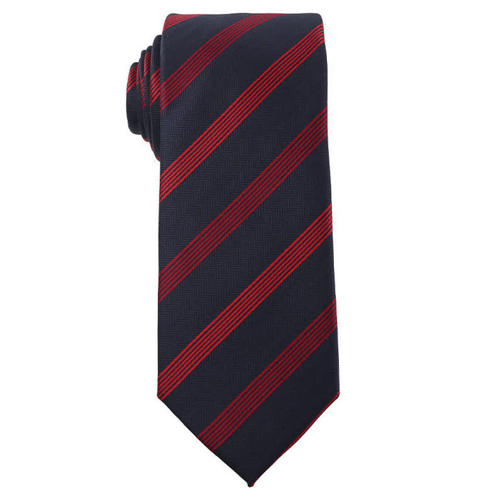 Herrenkrawatte Energetic Red Black Series Gestreift