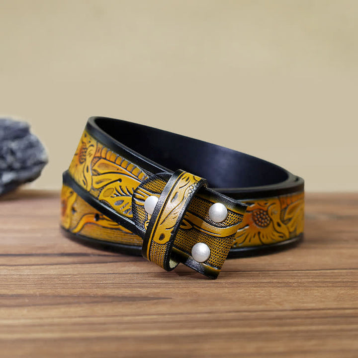 Männer DIY Cowboy Up Rodeo Horse Schnallengürtel aus Leder