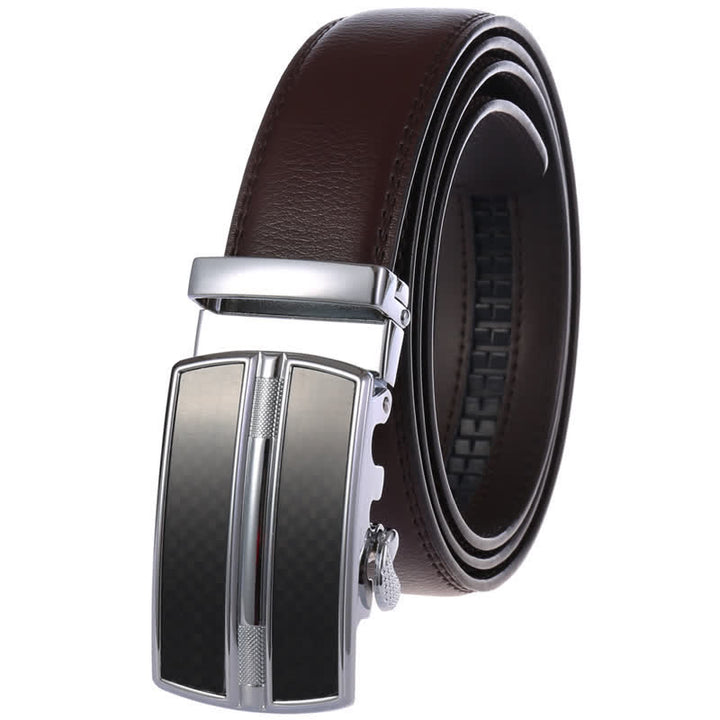 Schlichter Herrengürtel aus hohlem Leder mit automatischer Schnalle - Braun #3 - 46 - image 9