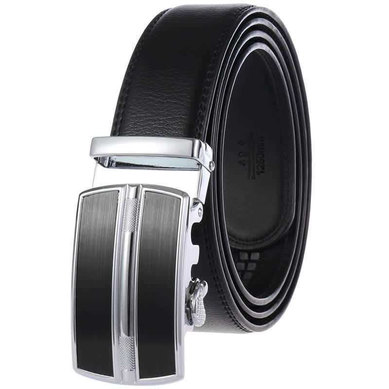 Schlichter Herrengürtel aus hohlem Leder mit automatischer Schnalle - Schwarz #2 - 46 - image 6