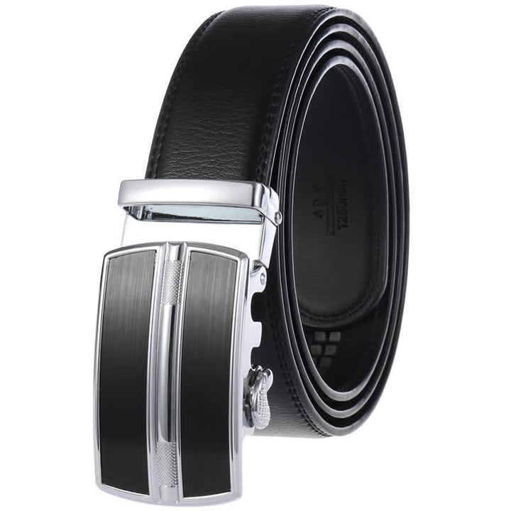 Schlichter Herrengürtel aus hohlem Leder mit automatischer Schnalle - Schwarz #2 - 46 - image 6