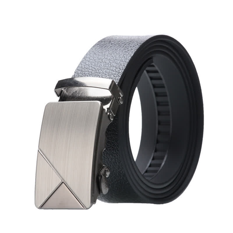 Herren Business Automatik Schnalle Schwarzer Ledergürtel - Stil Nr. 9 - Silber - 42 - image 18