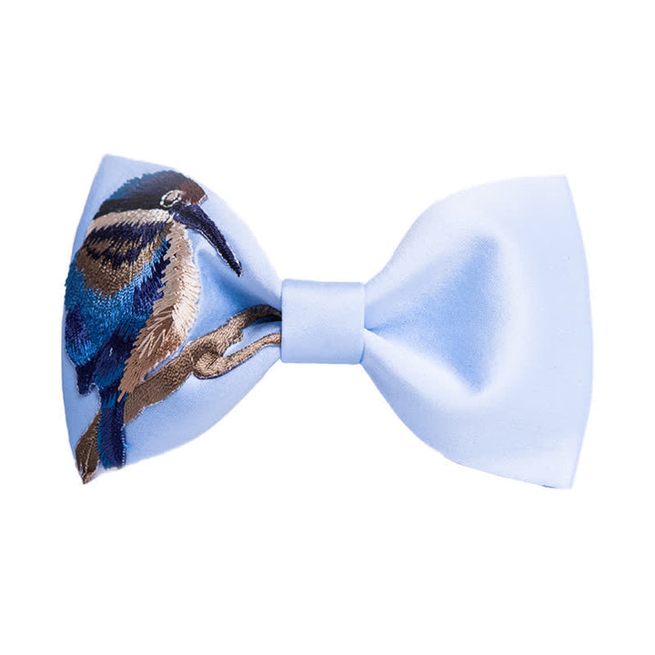 Bestickte Herren-Fliege mit Vogelblumen
