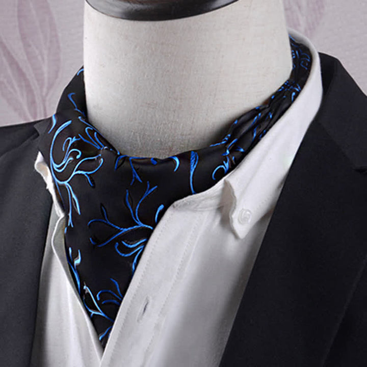 Schwarz &amp; Blau Feuerblätter Vogue Textur Krawatte