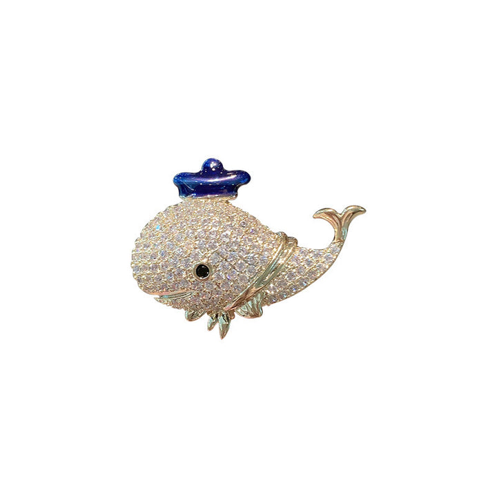 Frauen Marine Strass Wal Brosche