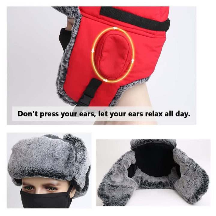 Unisex Outdoor Aviator Cap Kunstfell Trapper Hut Set