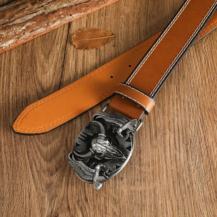 Herren Vintage Bull &amp; Dual Eagles Ledergürtel
