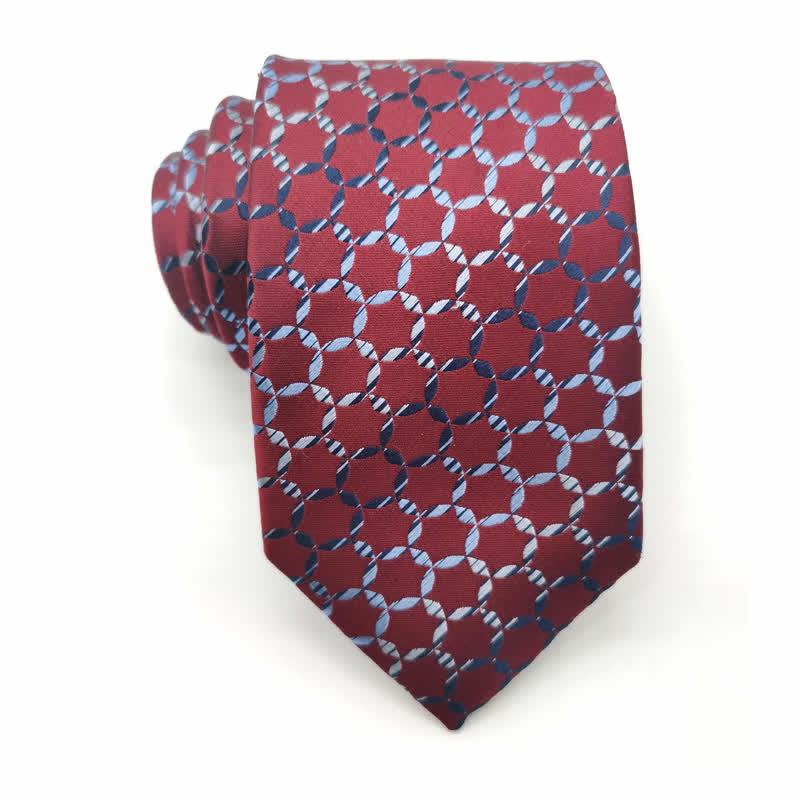 Herren Krawatte aus reiner Seide mit gestreiftem Hexagon-Muster