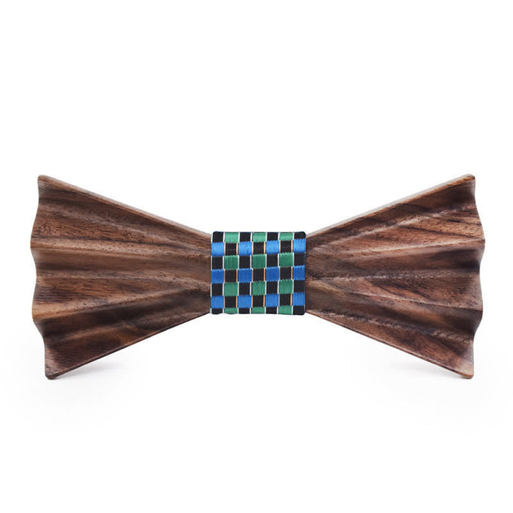 Dunkle Stereo 3D Gefaltete Holzfliege für Herren