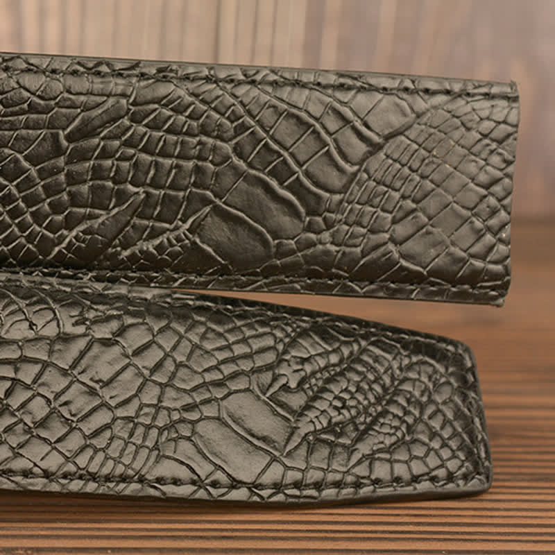 Herren Punk Elefant Alligator Muster Ledergürtel