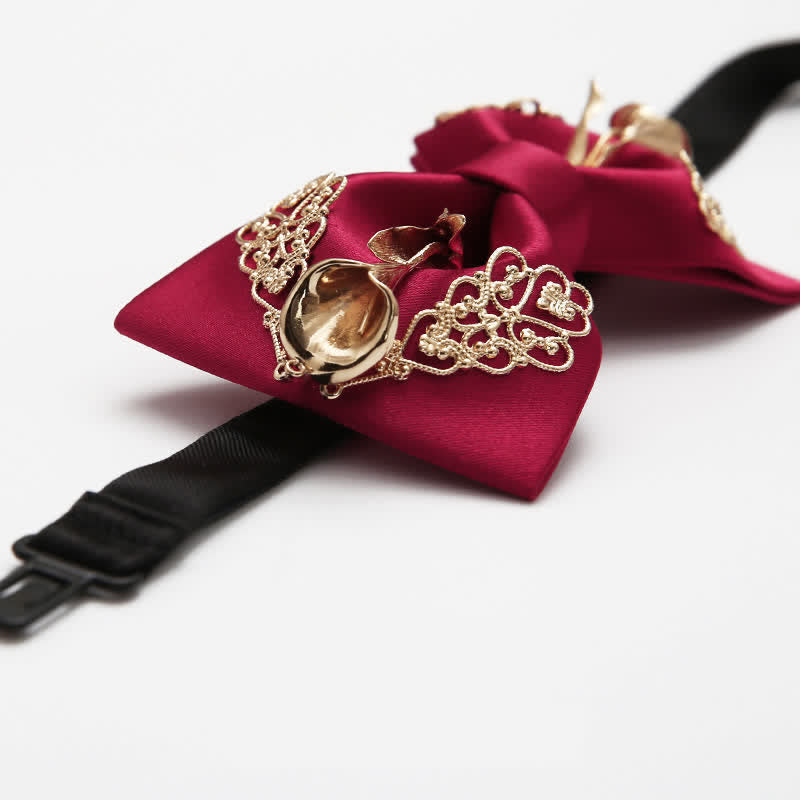 Fliege mit goldenen blumigen Calla-Lilien-Muster für Männer