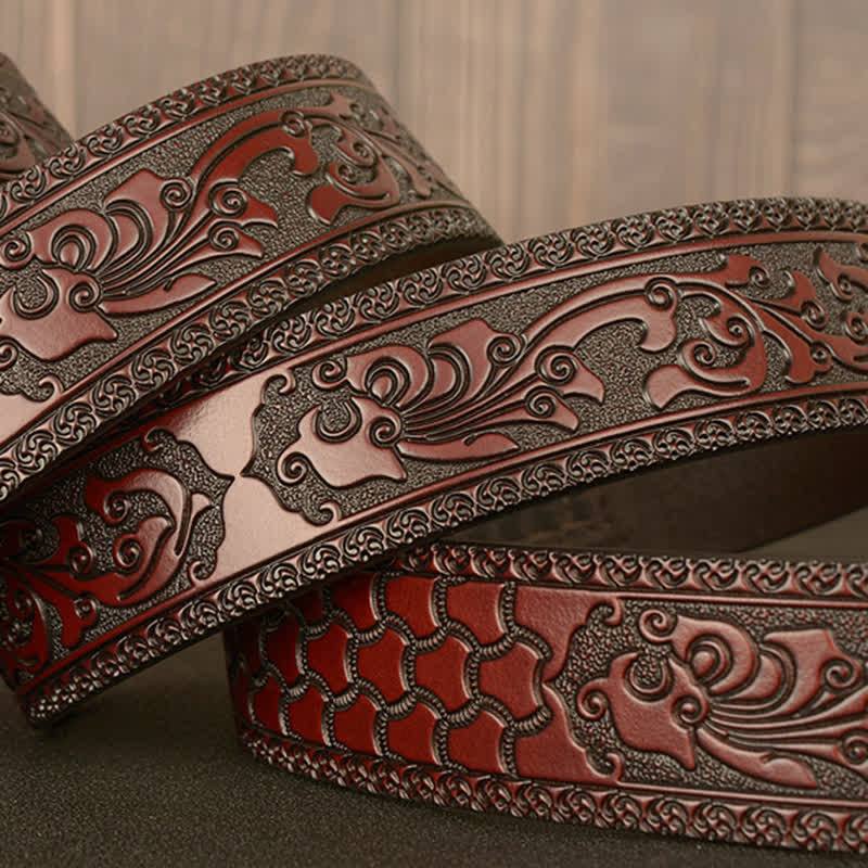 Men's Honor Male Lion Head Leder-Gürtel mit Löwenkopf