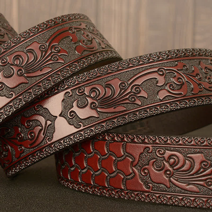 Men's Honor Male Lion Head Leder-Gürtel mit Löwenkopf