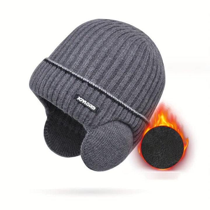Unisex Hut mit einfarbigen Ohrenklappen, elastisch und verdickt, gestrickt