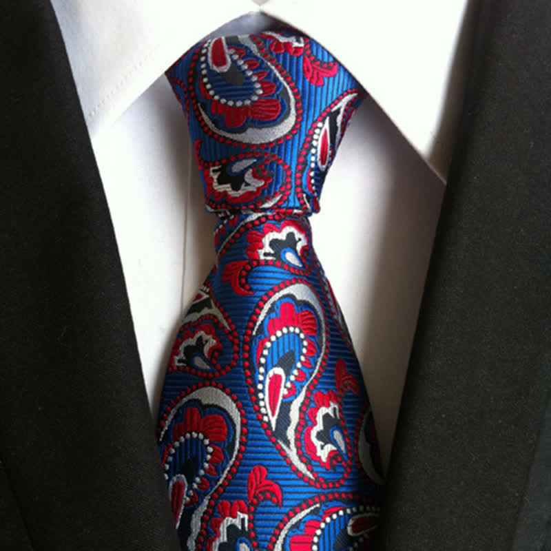 Herren Krawatte mit Meereswellen und Paisley-Muster