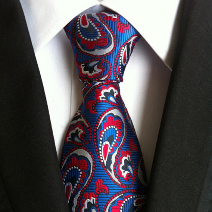 Herren Krawatte mit Meereswellen und Paisley-Muster