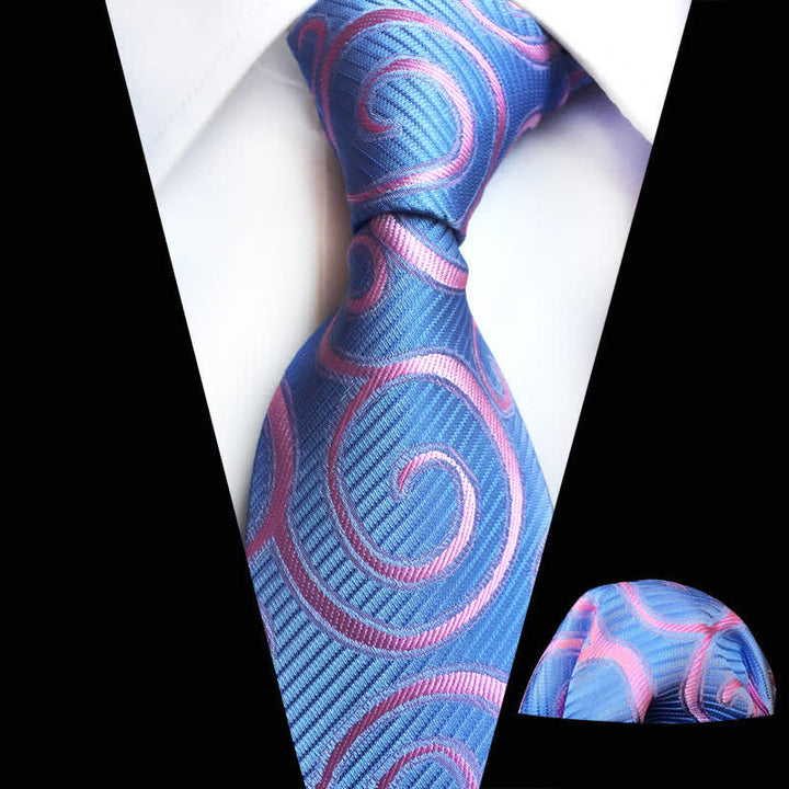 2 Stück Herren Krawatten Set mit Blumenmuster - Blau - image 1