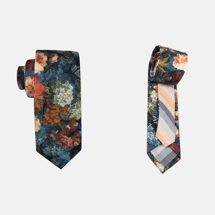 Herren Neuartiger Karo-Blumen-Patchwork-Krawatte