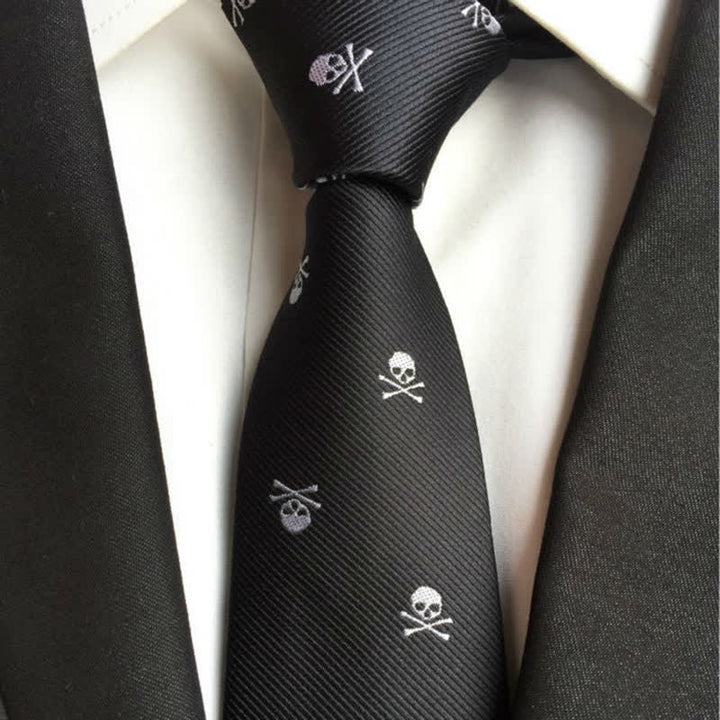 Halloween-Krawatte mit Totenkopf für Herren