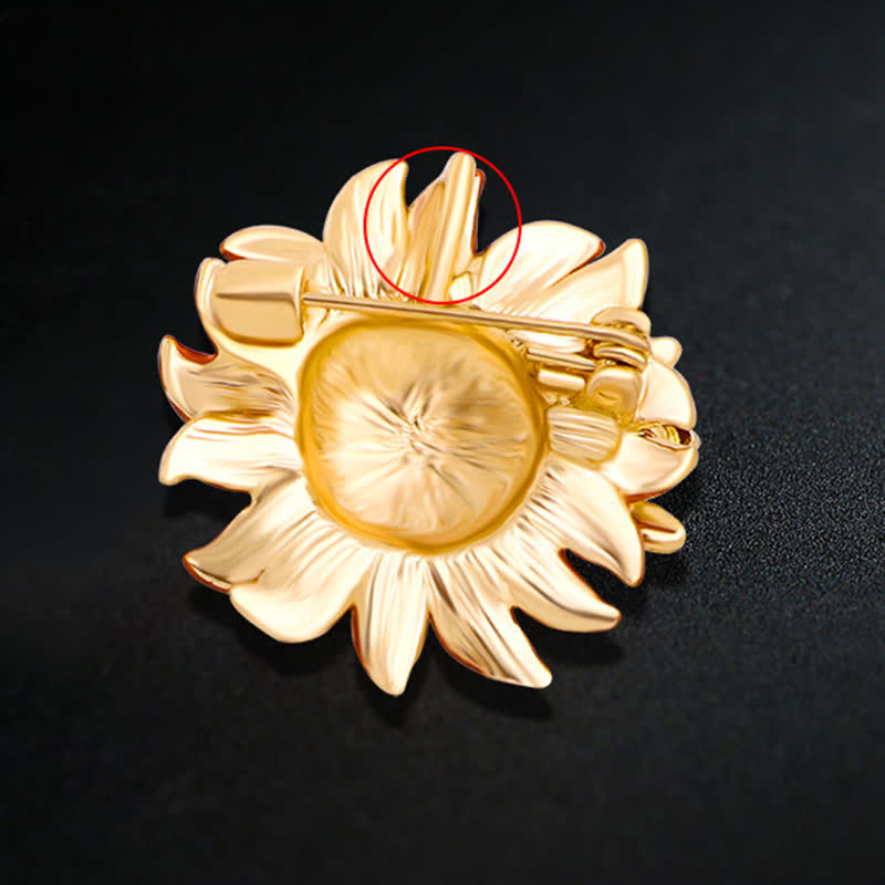 Lebendige Sonnenblume Niedliche Biene Brosche für Frauen