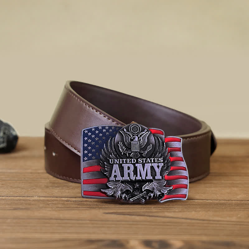 Herren DIY United States Army Schnalle Ledergürtel