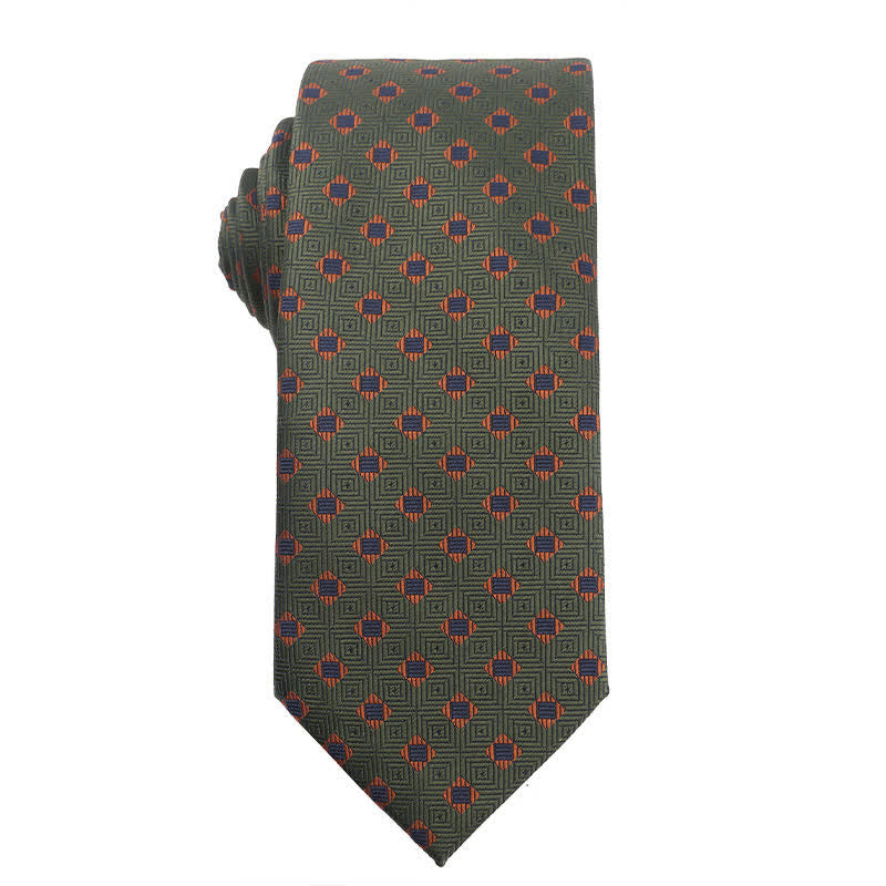 Herren Waldgrün Orange Serie Krawatte