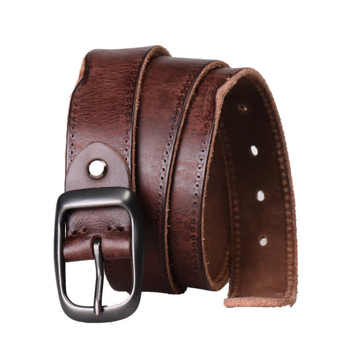 Herren-Ledergürtel im Western-Distressed-Stil - Kaffee - 44 - image 7