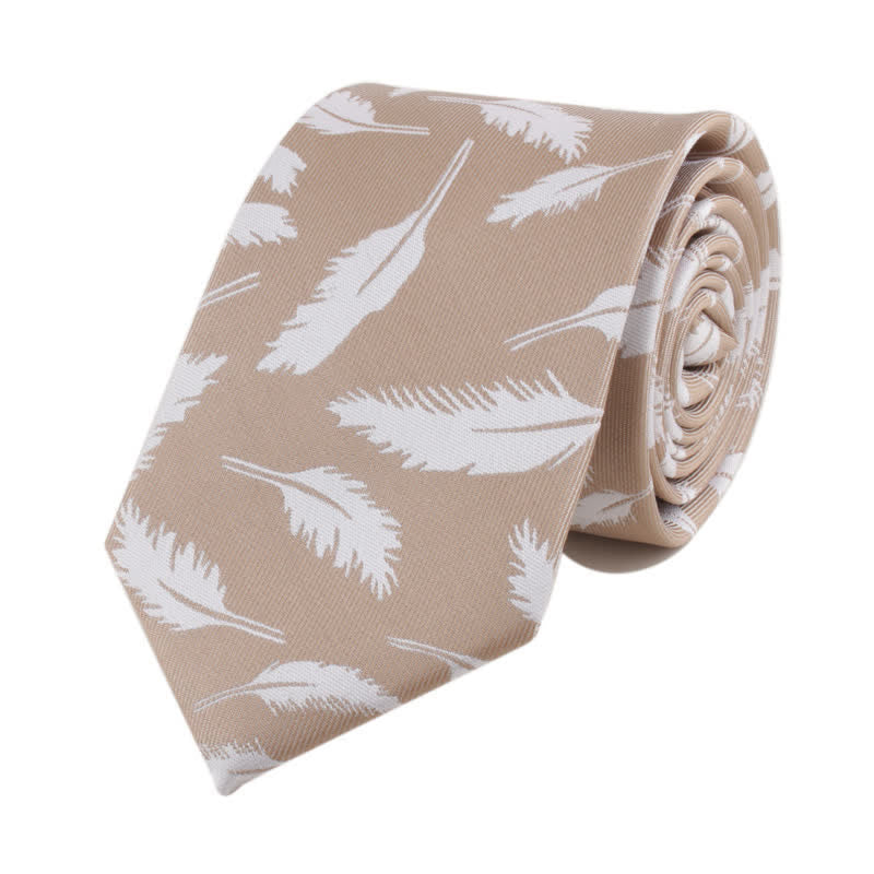 Herren Krawatte mit Federdruck Jacquard - Beige - image 4