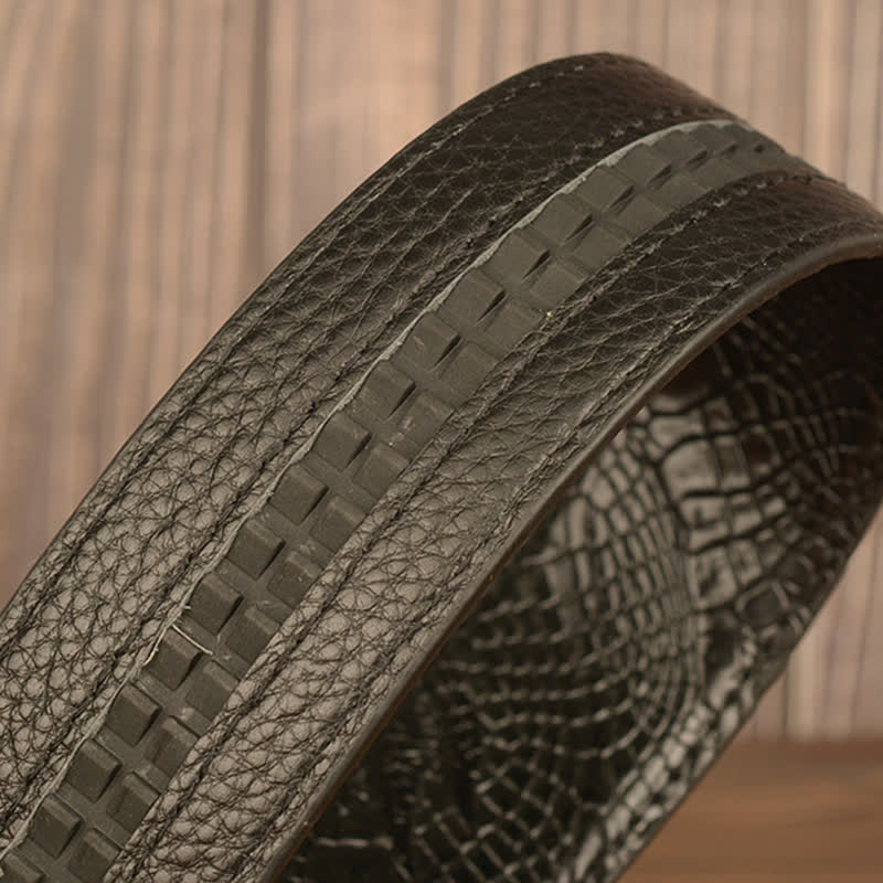 Herren Punk Elefant Alligator Muster Ledergürtel