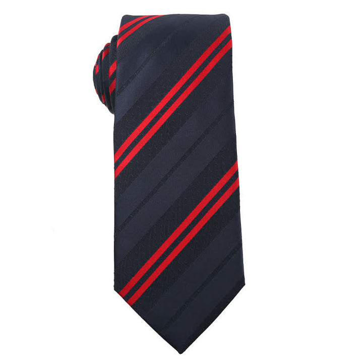 Herrenkrawatte Energetic Red Black Series Gestreift